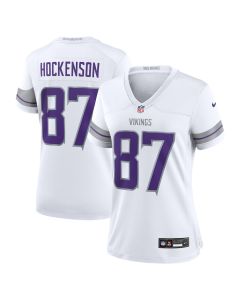 T.J. Hockenson 87 Minnesota Vikings Women’s Alternate Game Player Jersey – White