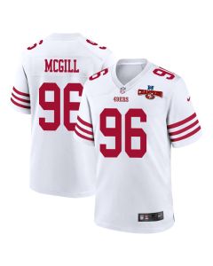T.Y. McGill 96 San Francisco 49ers NFC Champions Patch Game Men Jersey – White
