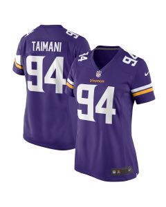 Taki Taimani 94 Minnesota Vikings Women’s Game Jersey – Purple