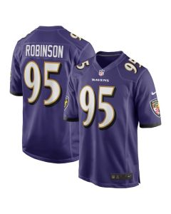 Tavius Robinson 95 Baltimore Ravens Team Game Men Jersey – Purple