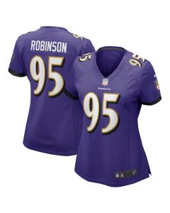 Tavius Robinson 95 Baltimore Ravens Women’s Game Jersey – Purple