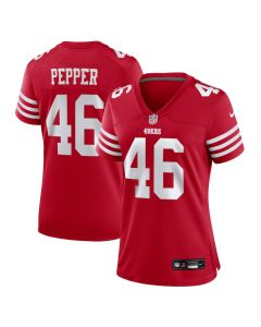 Taybor Pepper 46 San Francisco 49ers Women’s Game Jersey – Scarlet