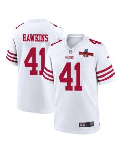Tayler Hawkins 41 San Francisco 49ers NFC Champions Patch Game Men Jersey – White