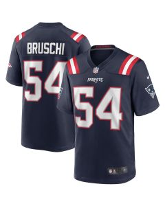Tedy Bruschi 54 New England Patriots Men Game Retired Jersey – Navy