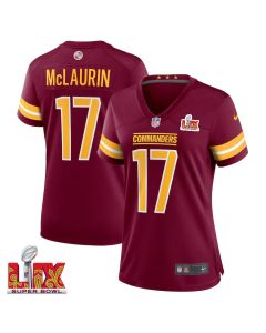Terry McLaurin #17 Washington Commanders Super Bowl LIX Women’s Jersey – Burgundy