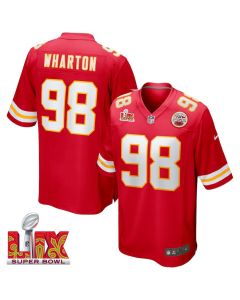Tershawn Wharton #98 Kansas City Chiefs Super Bowl LIX Jersey – Men’s – Red