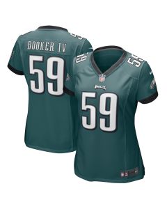 Thomas Booker IV 59 Philadelphia Eagles Game Women Jersey – Midnight Green