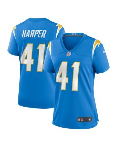 Thomas Harper 41 Los Angeles Chargers Women’s Game Jersey – Powder Blue