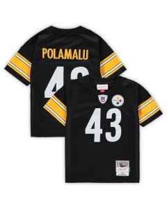 Toddler Mitchell & Ness Troy Polamalu Black Pittsburgh Steelers 2005 Retired Legacy Jersey