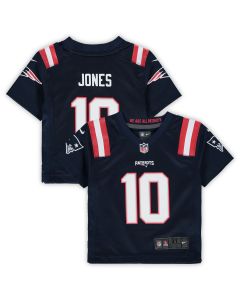 Toddler New England Patriots Mac Jones Navy Game Jersey
