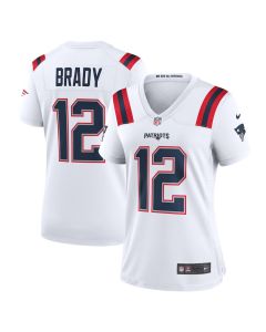 Tom Brady 12 New England Patriots Women Retired Game Jersey – White