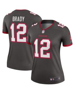 Tom Brady 12 Tampa Bay Buccaneers Women Alternate Legend Jersey – Pewter
