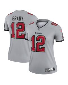 Tom Brady 12 Tampa Bay Buccaneers Women Inverted Legend Jersey – Gray