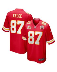 Travis Kelce 87 Kansas City Chiefs Super Bowl LIX Game Jersey – Red