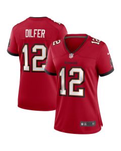 Trent Dilfer 12 Tampa Bay Buccaneers Women Game Retired Jersey – Red