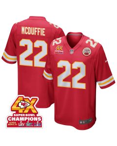 Trent McDuffie 22 Kansas City Chiefs Super Bowl LVIII Champions 4X Game Men Jersey – Red