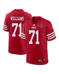 Trent Williams 71 San Francisco 49ers NFC Champions Patch Game Men Jersey – Scarlet