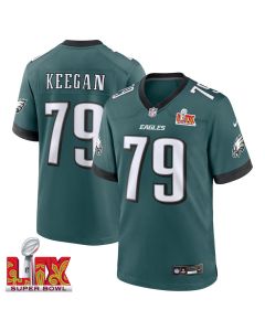 Trevor Keegan #79 Philadelphia Eagles Super Bowl LIX Jersey – Men’s – Midnight Green