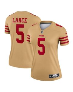 Trey Lance 5 San Francisco 49ers Women Team Inverted Legend Jersey – Gold