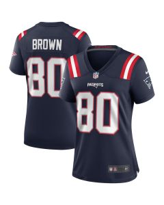 Troy Brown 80 New England Patriots Women Game Retired Jersey – Navy