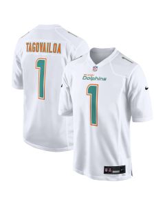 Tua Tagovailoa 1 Miami Dolphins Fashion Game Men Jersey – White