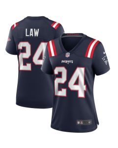 Ty Law 24 New England Patriots Women Game Retired Jersey – Navy