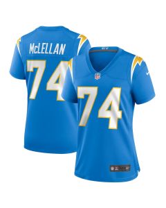 Tyler McLellan 74 Los Angeles Chargers Women’s Game Jersey – Powder Blue
