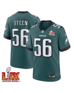 Tyler Steen #56 Philadelphia Eagles Super Bowl LIX Jersey – Men’s – Midnight Green