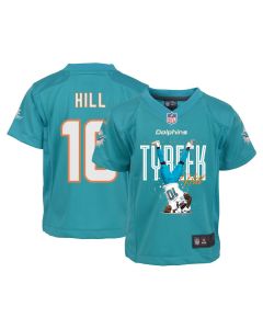Tyreek Hill 10 Miami Dolphins Celebrating Game YOUTH Jersey – Aqua