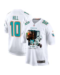 Tyreek Hill 10 Miami Dolphins Run Cheetah Run Game YOUTH Jersey – White