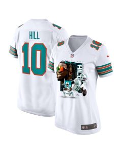 Tyreek Hill 10 Miami Dolphins Run Cheetah Run Women Alternate Game Jersey – White