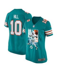 Tyreek Hill 10 Miami Dolphins The Cheetah Women Game Jersey – Aqua