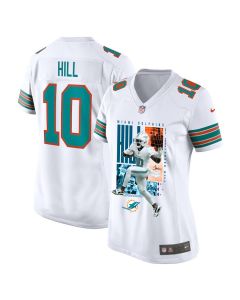 Tyreek Hill 10 Miami Dolphins The Cheetah Women Game Jersey – White