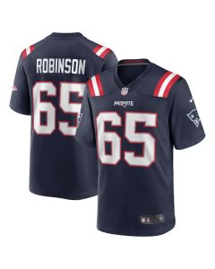 Tyrese Robinson 65 New England Patriots Game Men Jersey – Navy