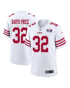 Tyrion Davis-Price 32 San Francisco 49ers Super Bowl LVIII Patch Game Men Jersey – White
