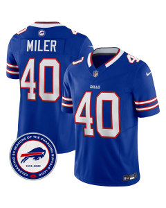 Von Miller 40 Buffalo Bills 50th Charging Logo Patch Game Men Jersey – Royal