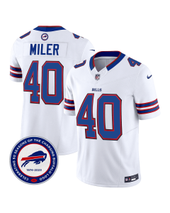 Von Miller 40 Buffalo Bills 50th Charging Logo Patch Game Men Jersey – White