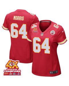 Wanya Morris 64 Kansas City Chiefs Super Bowl LVIII Champions 4X Game Women Jersey – Red