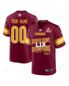 Washington Commanders Super Bowl LIX Champions V5 Game Men Custom Jersey – Burgundy