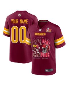 Washington Commanders Vs. Kansas City Chiefs Super Bowl LIX Game Men Custom Jersey – Burgundy