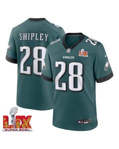 Will Shipley #28 Philadelphia Eagles Super Bowl LIX Jersey – Men’s – Midnight Green