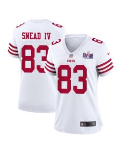 Willie Snead IV 83 San Francisco 49ers Super Bowl LVIII Patch Game Women Jersey – White