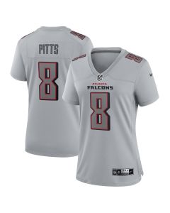 Women’s Atlanta Falcons Kyle Pitts Gray Atmosphere Fashion Game Jersey