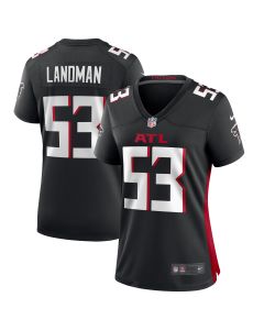 Women’s Atlanta Falcons Nate Landman Black Team Game Jersey