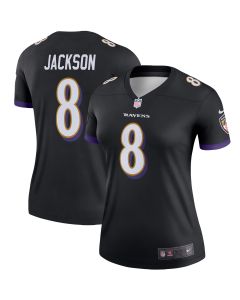 Women’s Baltimore Ravens Lamar Jackson Black Alternate Legend Player Performance Top