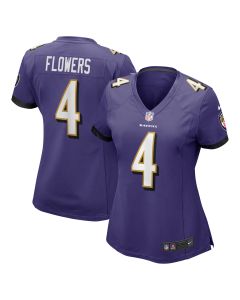 Women’s Baltimore Ravens Zay Flowers Purple Team Game Jersey