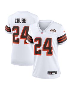 Women’s Cleveland Browns Nick Chubb White Alternate Game Jersey