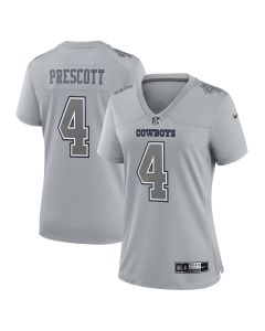 Women’s Dallas Cowboys Dak Prescott Gray Atmosphere Fashion Game Jersey