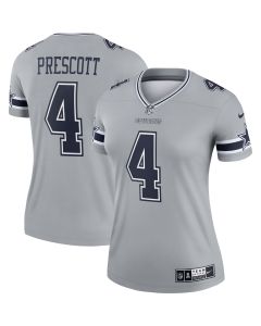 Women’s Dallas Cowboys Dak Prescott Gray Inverted Legend Player Performance Top
