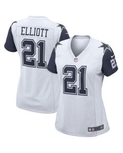 Women’s Dallas Cowboys Ezekiel Elliott White Alternate Game Jersey